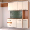 Armário de Cozinha com Balcão Maitê 7 Portas 2 Gaveta Cinamomo/Off White - Panorama Móveis