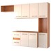 Armário de Cozinha com Balcão Maitê 7 Portas 2 Gaveta Cinamomo/Off White - Panorama Móveis