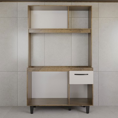 Cozinha Compacta Isis 4 Portas 1 Gaveta Itauba/Off White - Panorama Móveis