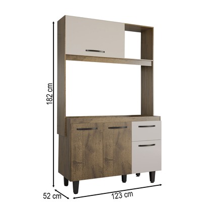 Cozinha Compacta Isis 4 Portas 1 Gaveta Itauba/Off White - Panorama Móveis