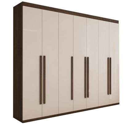 Guarda-Roupa Casal Débora 7 Portas 6 Gavetas Imbuia/Off White - Panorama Móveis