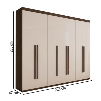 Guarda-Roupa Casal Débora 7 Portas 6 Gavetas Imbuia/Off White - Panorama Móveis