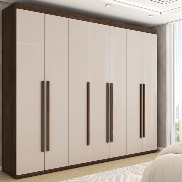 Guarda-Roupa Casal Débora 7 Portas 6 Gavetas Imbuia/Off White - Panorama Móveis