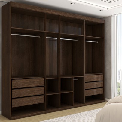 Guarda-Roupa Casal Débora 7 Portas 6 Gavetas Imbuia/Off White - Panorama Móveis