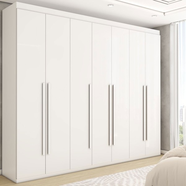 Guarda-Roupa Casal Débora 7 Portas 6 Gavetas Branco - Panorama Móveis