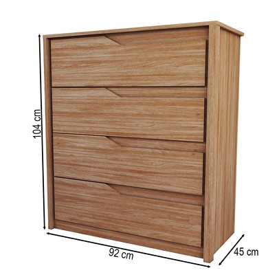 Cômoda Arabella 4 Gavetas Nogueira Touch - Panorama Móveis