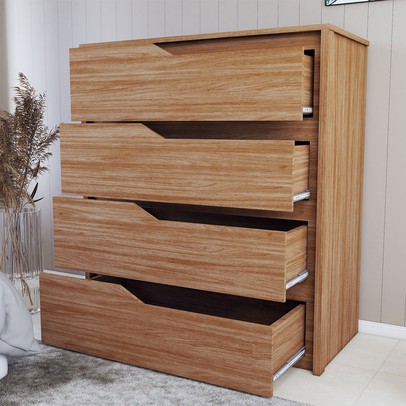 Cômoda Arabella 4 Gavetas Nogueira Touch - Panorama Móveis