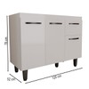 Balcão de Cozinha para Pia Letícia 3 Portas 1 Gaveta Branco - Panorama Móveis