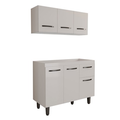 Armário de Cozinha Letícia 6 Portas 1 Gaveta Branco - Panorama Móveis