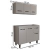 Armário de Cozinha Letícia 6 Portas 1 Gaveta Cinza - Panorama Móveis