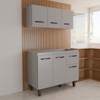 Armário de Cozinha Letícia 6 Portas 1 Gaveta Cinza - Panorama Móveis
