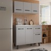 Armário de Cozinha Letícia 6 Portas 1 Gaveta Cinza - Panorama Móveis