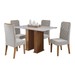 Mesa de Jantar 4 Lugares Concept Ripado Mel/Blonde/Pastel - Viero Móveis