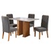 Mesa de Jantar 4 Lugares Concept Ripado Mel/Blonde/Cinza - Viero Móveis
