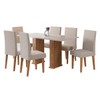 Mesa de Jantar 6 Lugares Luxe Ripado Mel/Blonde/Pastel - Viero Móveis