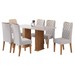 Mesa de Jantar 6 Lugares Azura Ripado Mel/Blonde/Pastel - Viero Móveis