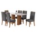 Mesa de Jantar 6 Lugares Azura Ripado Mel/Blonde/Cinza - Viero Móveis