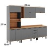 Cozinha Completa Castanha 11 Portas 2 Gavetas 915443 Cinza/Freijó - Telasul