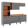 Cozinha Completa Castanha 11 Portas 2 Gavetas 915443 Cinza/Freijó - Telasul