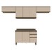 Cozinha Compacta Genius 8 Portas 2 Gavetas 100% Mdf Duna/Cristal - Pnr Móveis