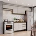 Cozinha Compacta Genius 8 Portas 2 Gavetas 100% Mdf Duna/Cristal - Pnr Móveis