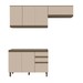 Cozinha Compacta Genius 7 Portas 2 Gavetas 100% Mdf Duna/Cristal - Pnr Móveis