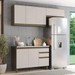 Cozinha Compacta Genius 7 Portas 2 Gavetas 100% Mdf Duna/Cristal - Pnr Móveis