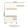 Cozinha Compacta Genius 7 Portas 2 Gavetas 100% Mdf Off White - Pnr Móveis