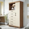Cômoda Marabá 1 Porta 6 Gavetas Jatoba/Areia 3096 - Santos Andirá