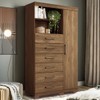 Cômoda Marabá 1 Porta 6 Gavetas Jatoba 3096 - Santos Andirá