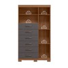 Cômoda Marabá 1 Porta 6 Gavetas Jatoba/Grafite 3096 - Santos Andirá
