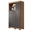 Cômoda Marabá 1 Porta 6 Gavetas Jatoba/Grafite 3096 - Santos Andirá