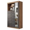 Cômoda Marabá 1 Porta 6 Gavetas com Espelho Jatoba/Grafite 309643 - Santos Andirá
