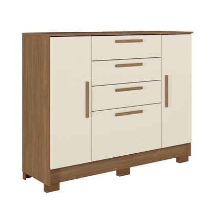 Cômoda Pinhais 2 Portas 4 Gavetas Jatoba/Areia - Santos Andirá