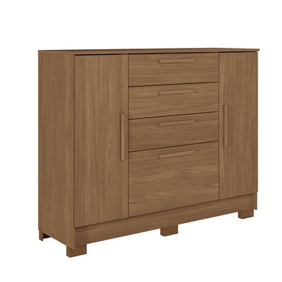 Cômoda Pinhais 2 Portas 4 Gavetas Jatoba- Santos Andirá