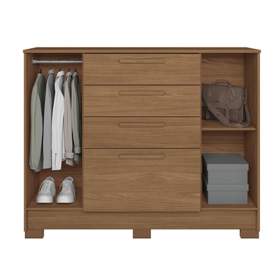 Cômoda Pinhais 2 Portas 4 Gavetas Jatoba- Santos Andirá