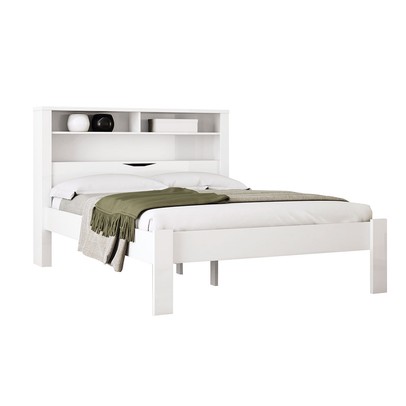 Cama Casal Invicta 1 Porta com Baú Branco - Santos Andirá