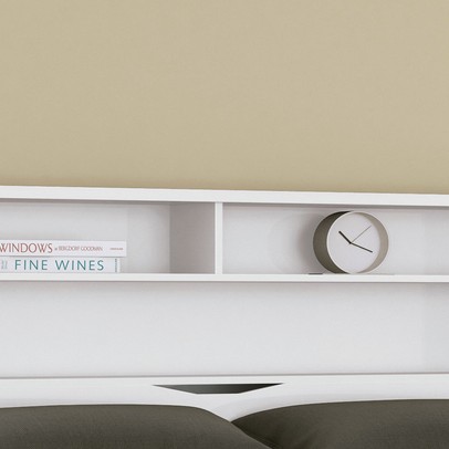 Cama Casal Invicta 1 Porta com Baú Branco - Santos Andirá