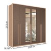 Guarda-Roupa Casal Genova 6 Portas 4 Gavetas com Espelho Wood/Terracota 165212 - Santos Andirá