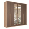 Guarda-Roupa Casal Genova 6 Portas 4 Gavetas com Espelho Wood/Terracota 165212 - Santos Andirá