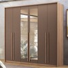 Guarda-Roupa Casal Genova 6 Portas 4 Gavetas com Espelho Wood/Terracota 165212 - Santos Andirá