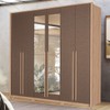 Guarda-Roupa Casal Genova 6 Portas 4 Gavetas com Espelho Wood/Terracota - Santos Andirá