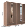 Guarda-Roupa Casal Torino 6 Portas 5 Gavetas com Espelho Wood/Terracota - Santos Andirá