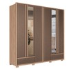 Guarda-Roupa Casal Torino 6 Portas 5 Gavetas com Espelho Wood/Terracota 163112 - Santos Andirá