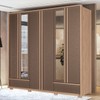 Guarda-Roupa Casal Torino 6 Portas 5 Gavetas com Espelho Wood/Terracota 163112 - Santos Andirá