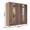 Guarda-Roupa Casal Torino 6 Portas 5 Gavetas com Espelho Wood/Terracota 163112 - Santos Andirá