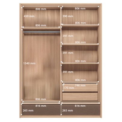 Guarda-Roupa Solteiro Volpe 2 Portas 4 Gavetas com Espelho Wood/Terracota - Santos Andirá