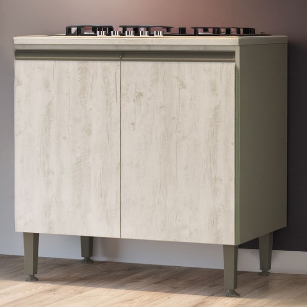 Balcão de Cozinha Greta 2 Portas 1 Prateleira Crema - Irm Móveis