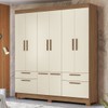 Guarda-Roupa Casal Curitiba 8 Portas 4 Gavetas Jatoba/Areia - Santos Andirá