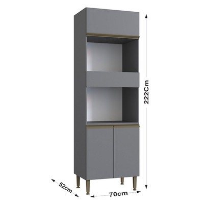 Torre Quente Greta 4 Portas 1 Prateleira Cinza - Irm Móveis